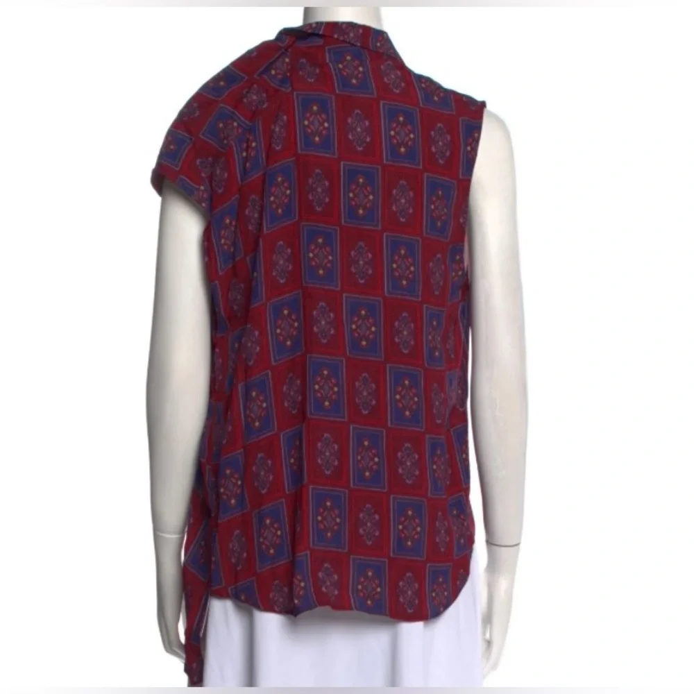 Balenciaga 2019 Convertible Paisley Asymmetrical Button-Up size FR 36 US 4 NWT - Picture 3 of 16